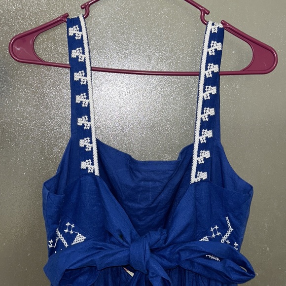 Farm Rio Navy Macaw Embroidered Maxi Dress Navy blue - Picture 13 of 16